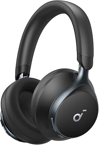Soundcore de Anker Space One Auriculares Cancelación Ruido Activa Adaptativa, Cascos Inalambricos Bluetooth Reducción de Voz Humana 2X más Fuerte, 40H ANC, Control de App, LDAC Hi-Res Wireless Audio