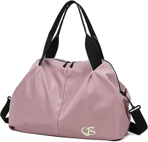 Vllcsla Bolsa Deporte Mujer Pequeña, Bolsos Deportivo con Bolsillo Humedo, Bolso Gimnasio, Bolsa de Viaje Resistente al Agua, Bolsas de Fin de Semana Suave, Mochila Gimnasio Mujer, Rosa Oscuro