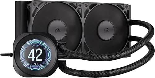 Corsair Nautilus 240 RS LCD Refrigeración líquida de CPU – Pantalla LCD IPS de 2,1", 240mm AIO, Bajo Ruido, Daisy-Chain, Intel LGA 1851/1700, AMD AM5/AM4 – Incluye 2 Ventiladores RS120 – Negro